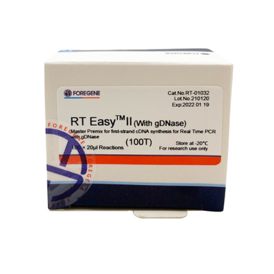 RT EasyTM ΙΙ με τους αντίστροφους εγχυτήρες μεταγραφής για να χρησιμοποιήσει την κύρια πρόμιξη για τη σύνθεση πρώτος-σκέλους CDNA/πραγματικός - χρονικό PCR